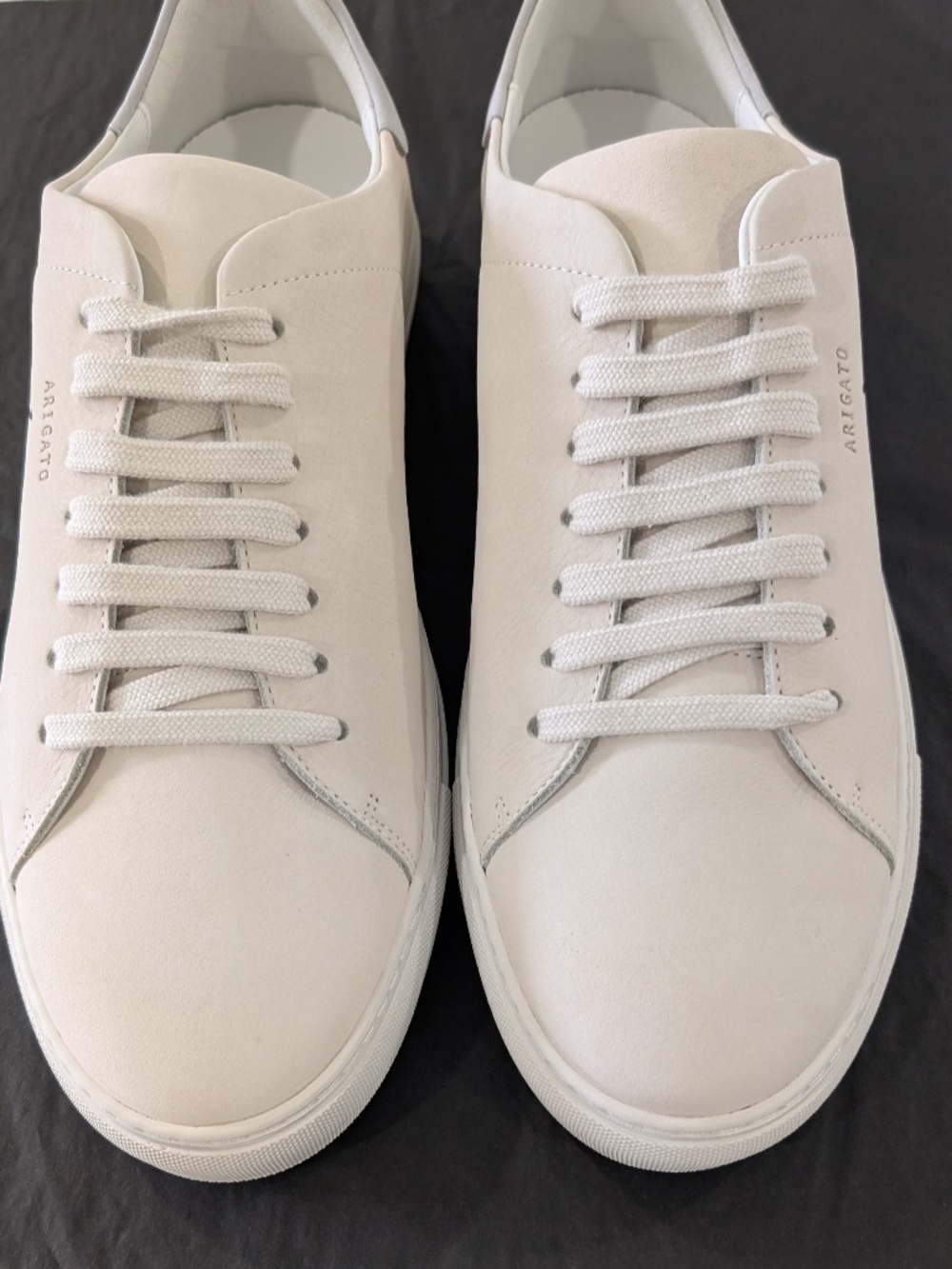 AXEL ARIGATO Clean 90 Bee Bird Hand Painted White Beige Pebbled Leather 11 EU 45